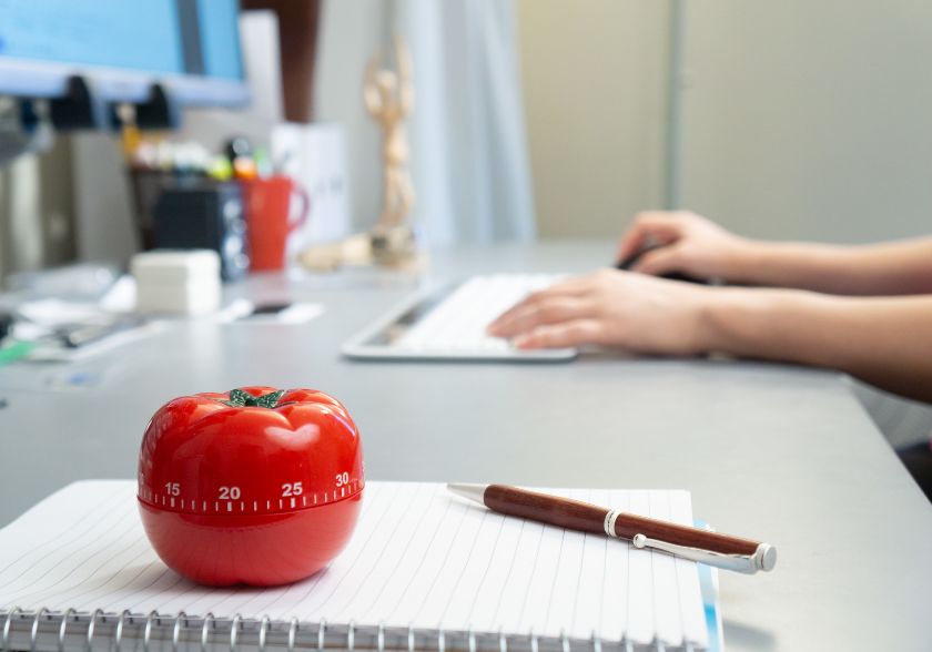 Gestão de tempo com técnico pomodoro